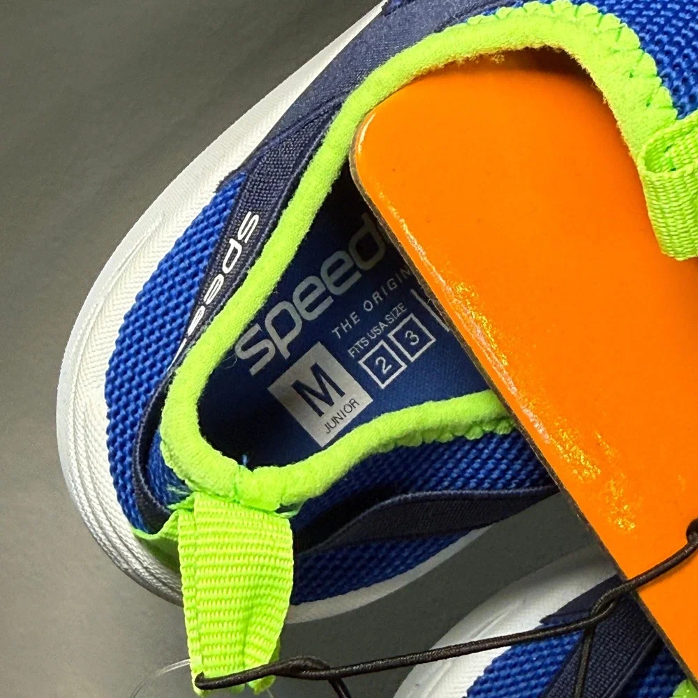 Speedo Junior Shore Explore 2.0 Blue Lime Green Water Shoes Kids Size M 2-3 NEW
